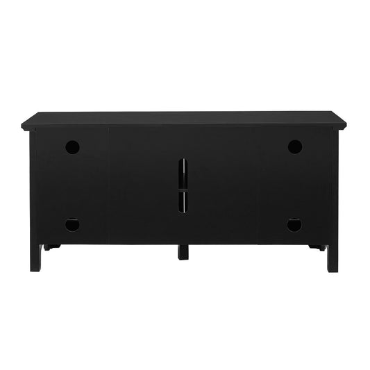 Carver 52" Transitional Wood Glass TV Stand - Black