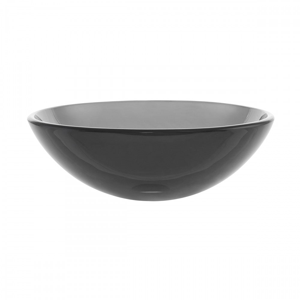 Cascade 16.5 Color Glass Vessel Sink with Faucet, Black