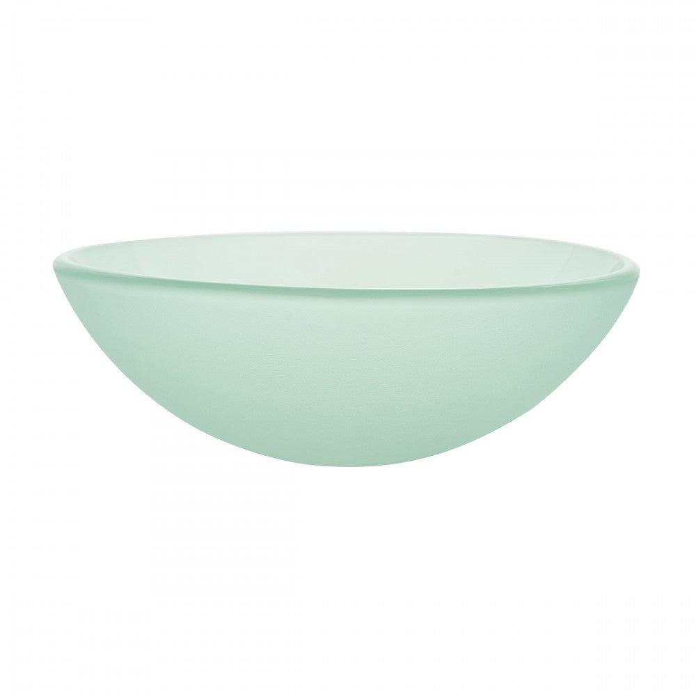Cascade 16.5 Color Glass Vessel Sink with Faucet, Frost