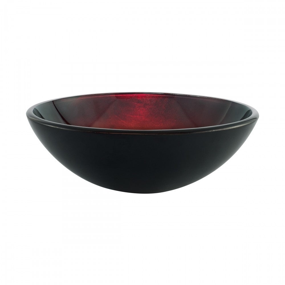 Cascade 16.5 Glass Vessel Sink with Faucet, Ember Red