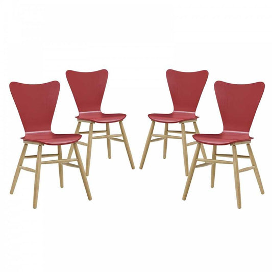 Cascade Dining Chair Set of 4, Red