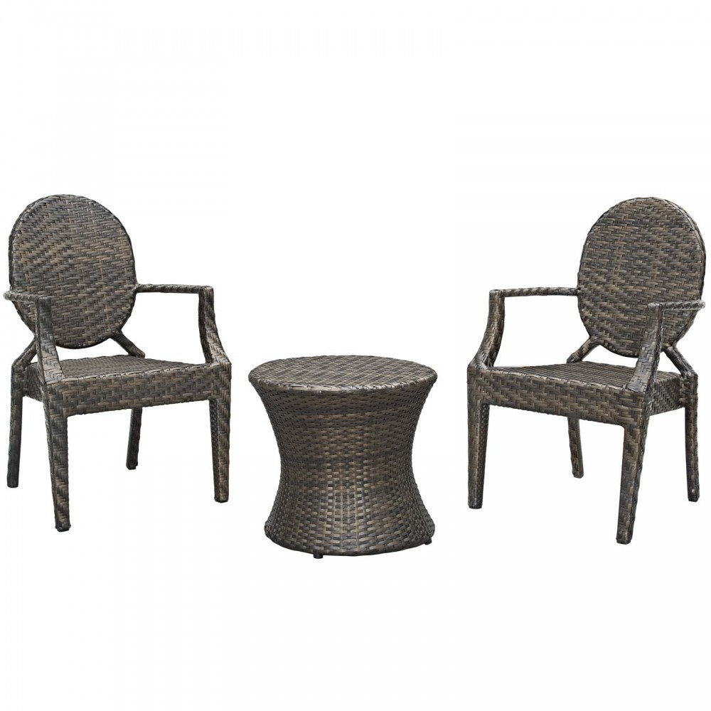 Casper 3 Piece Outdoor Patio Set, Brown