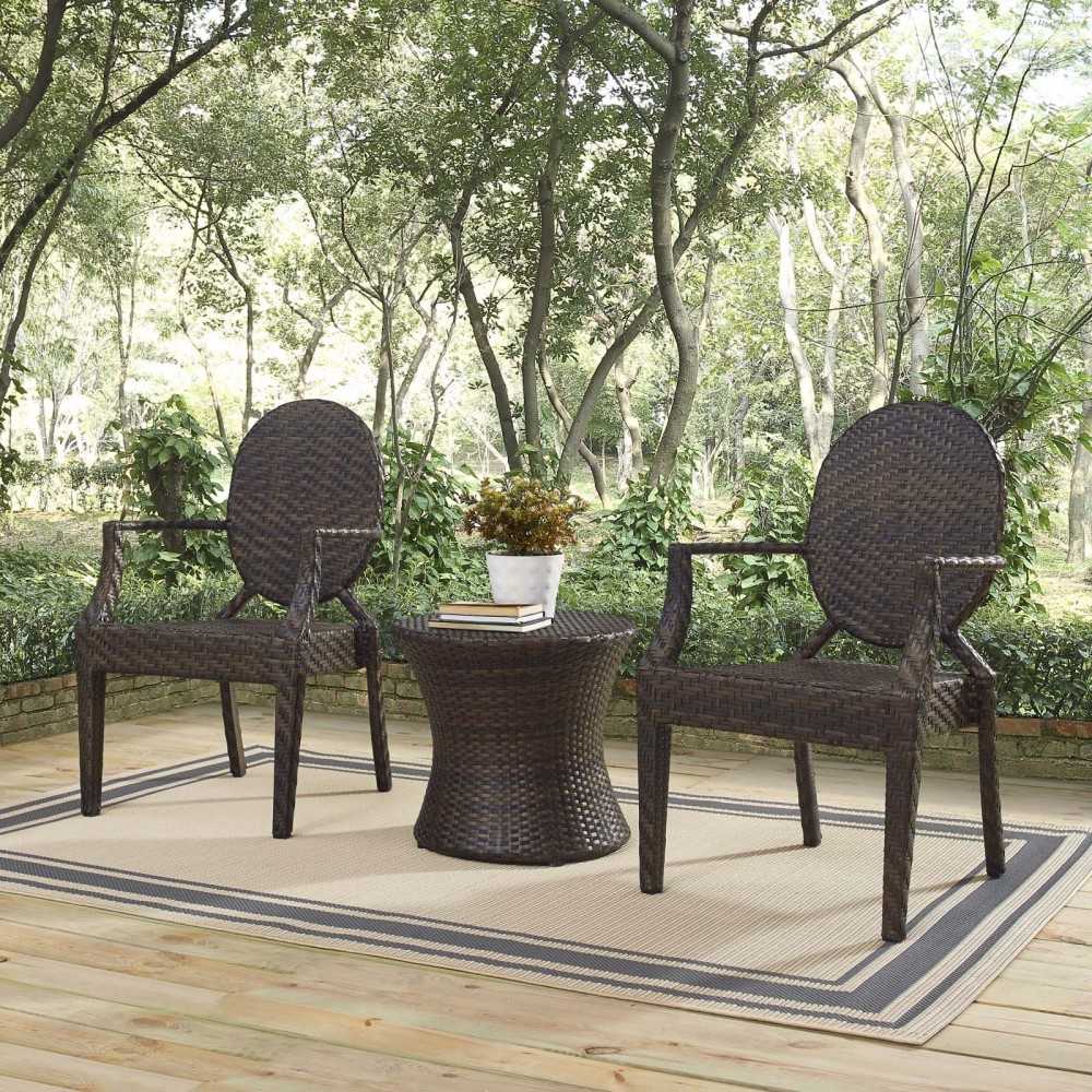 Casper 3 Piece Outdoor Patio Set, Brown