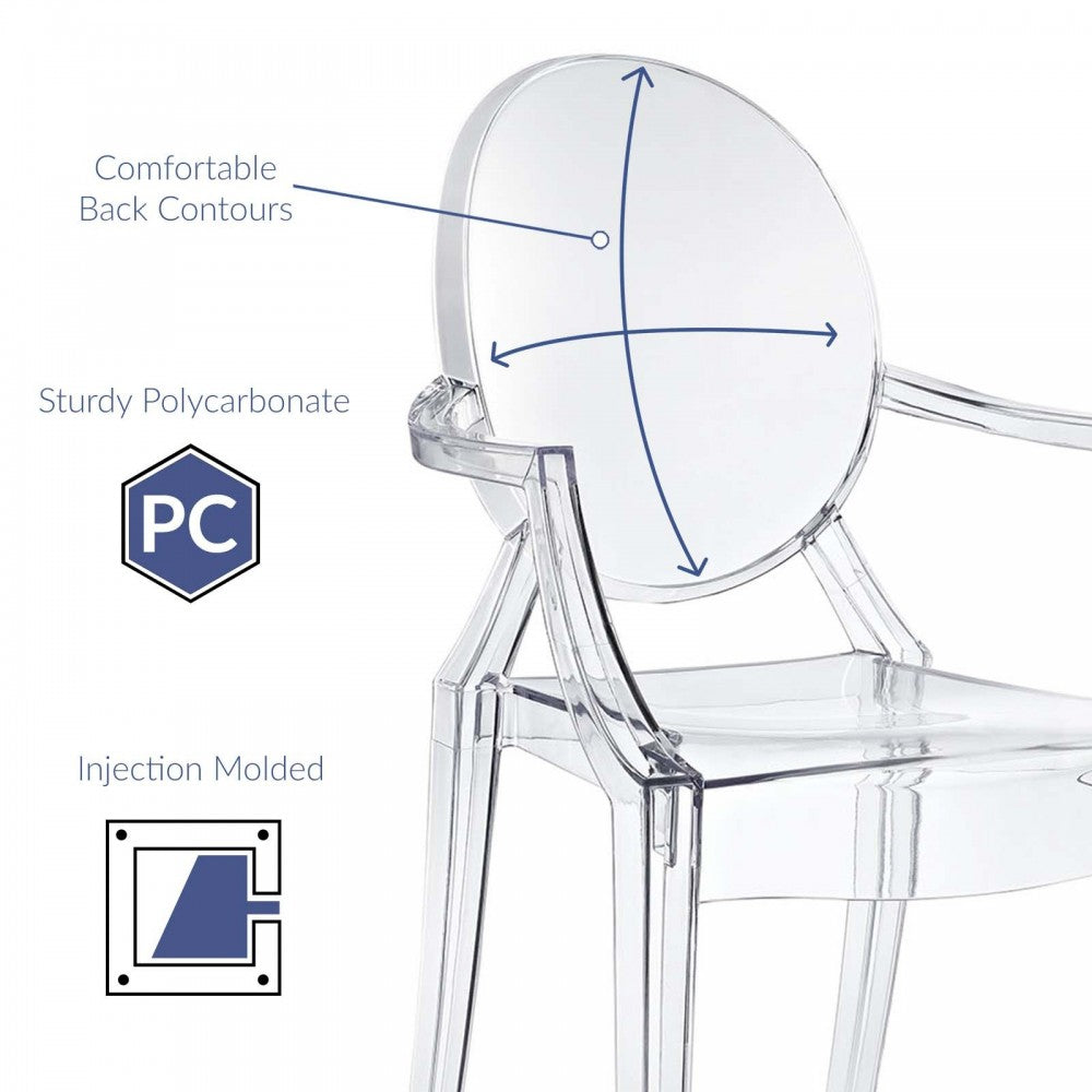 Casper Dining Armchair, Clear