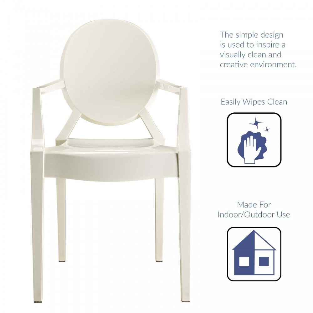 Casper Dining Armchair, White