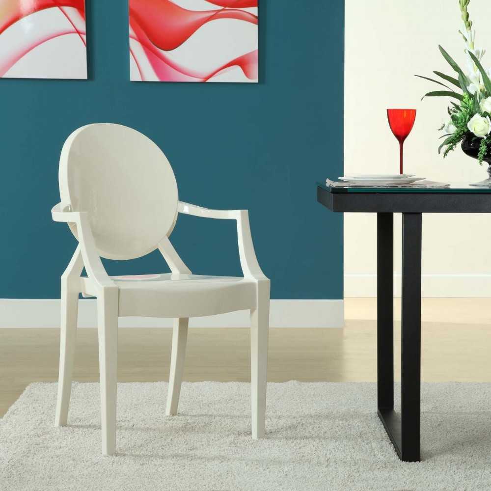 Casper Dining Armchair, White
