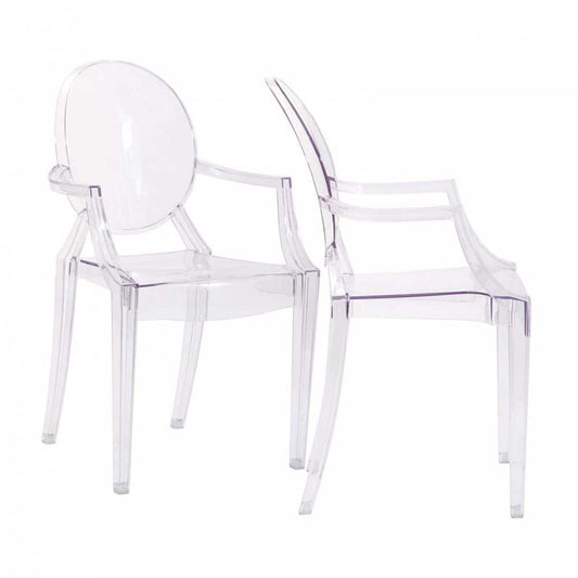 Casper Dining Armchairs Set of 2, Clear