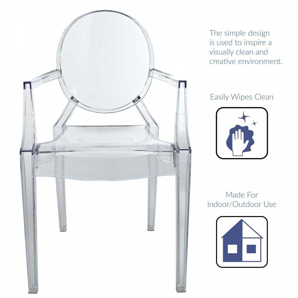 Casper Dining Armchairs Set of 2, Clear