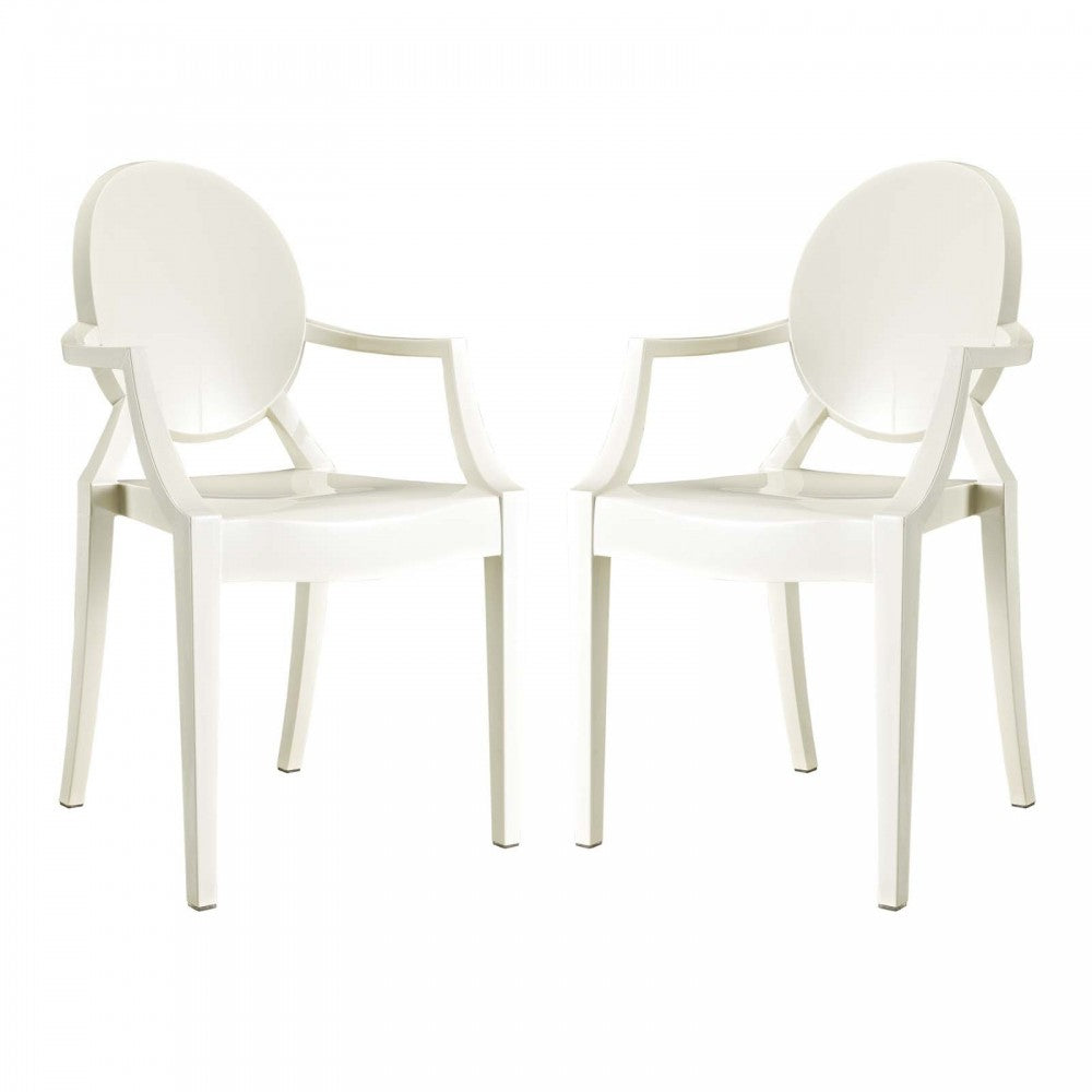 Casper Dining Armchairs Set of 2, White