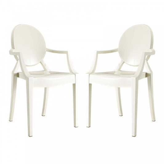 Casper Dining Armchairs Set of 2, White