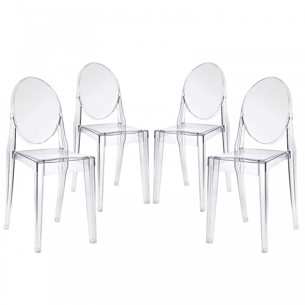 Casper Dining Chairs Set of 4, Clear