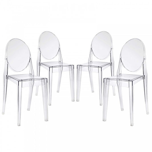 Casper Dining Chairs Set of 4, Clear