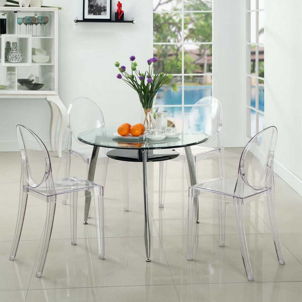 Casper Dining Chairs Set of 4, Clear