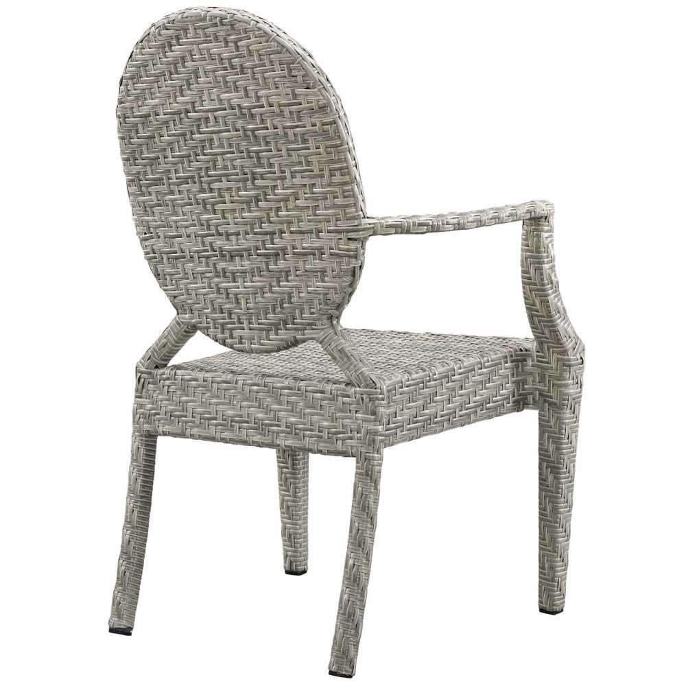Casper Outdoor Patio Dining Armchair Set of 4, Light Gray