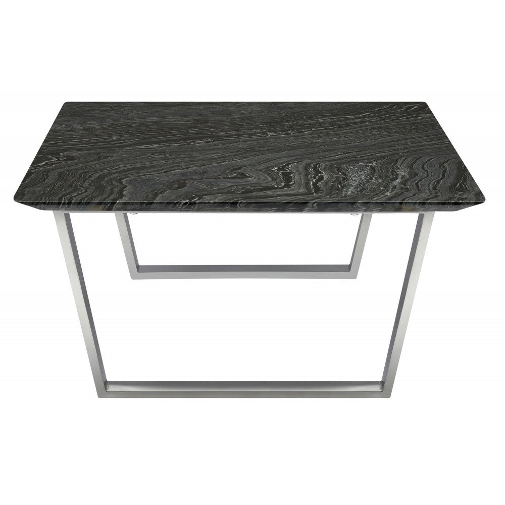 Catrine Black Wood Vein Stone Coffee Table, HGNA308