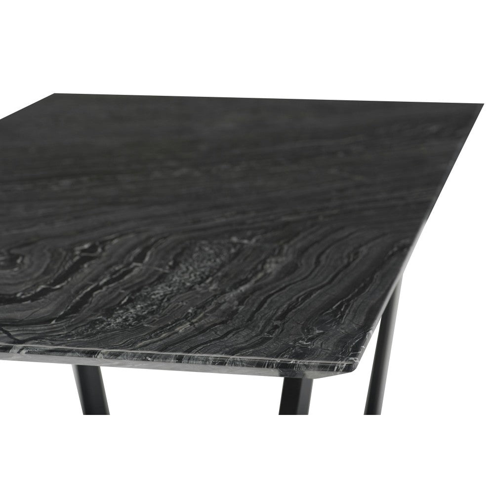 Catrine Black Wood Vein Stone Dining Table, HGNA485