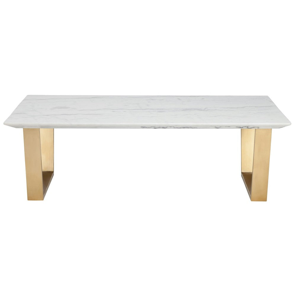 Catrine White Stone Coffee Table, HGSX140