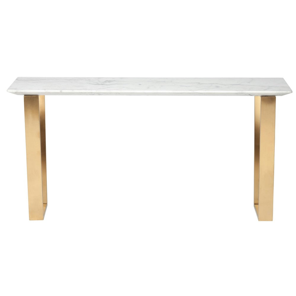 Catrine White Stone Console Table, HGSX141