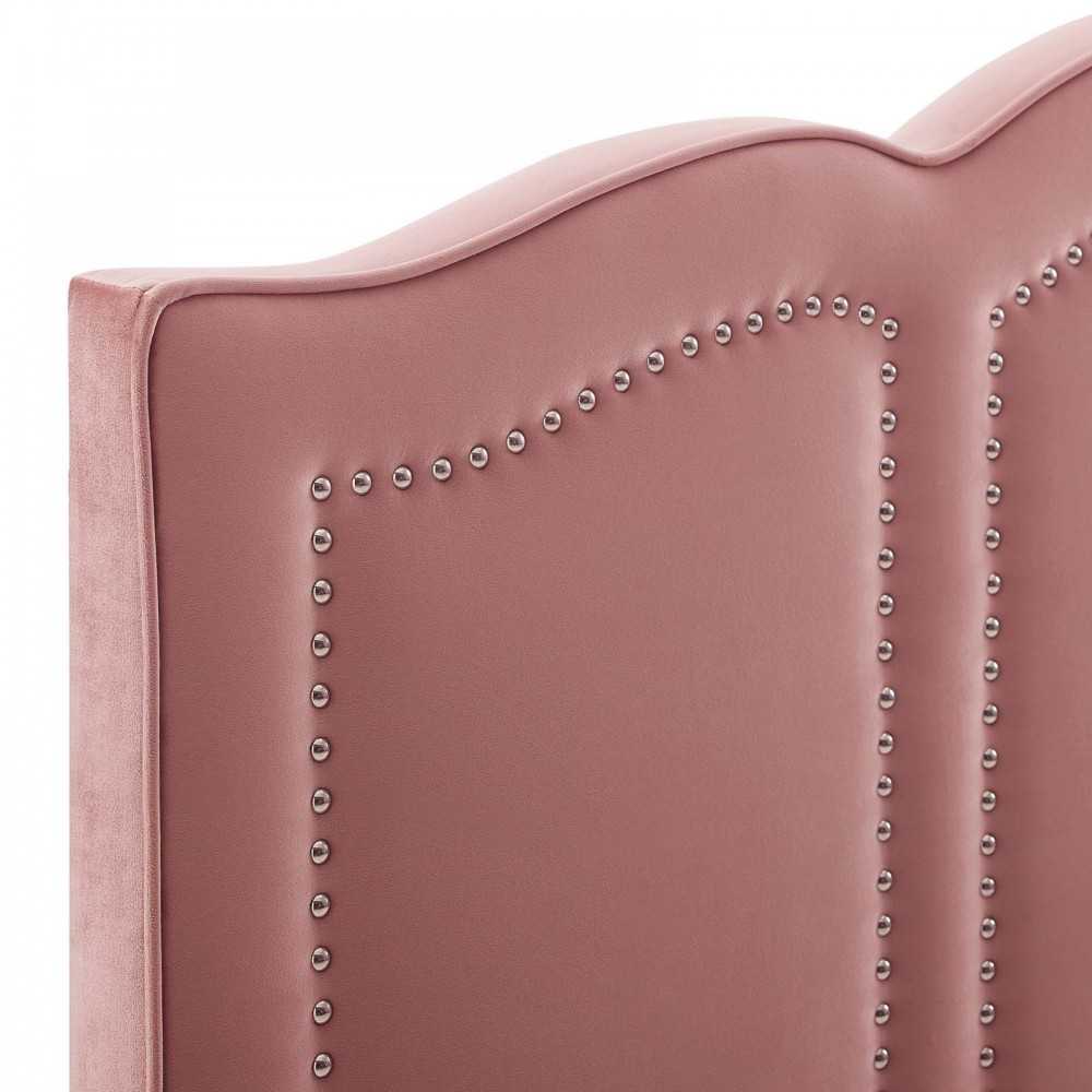 Cecilia Full/Queen Performance Velvet Headboard, Dusty Rose