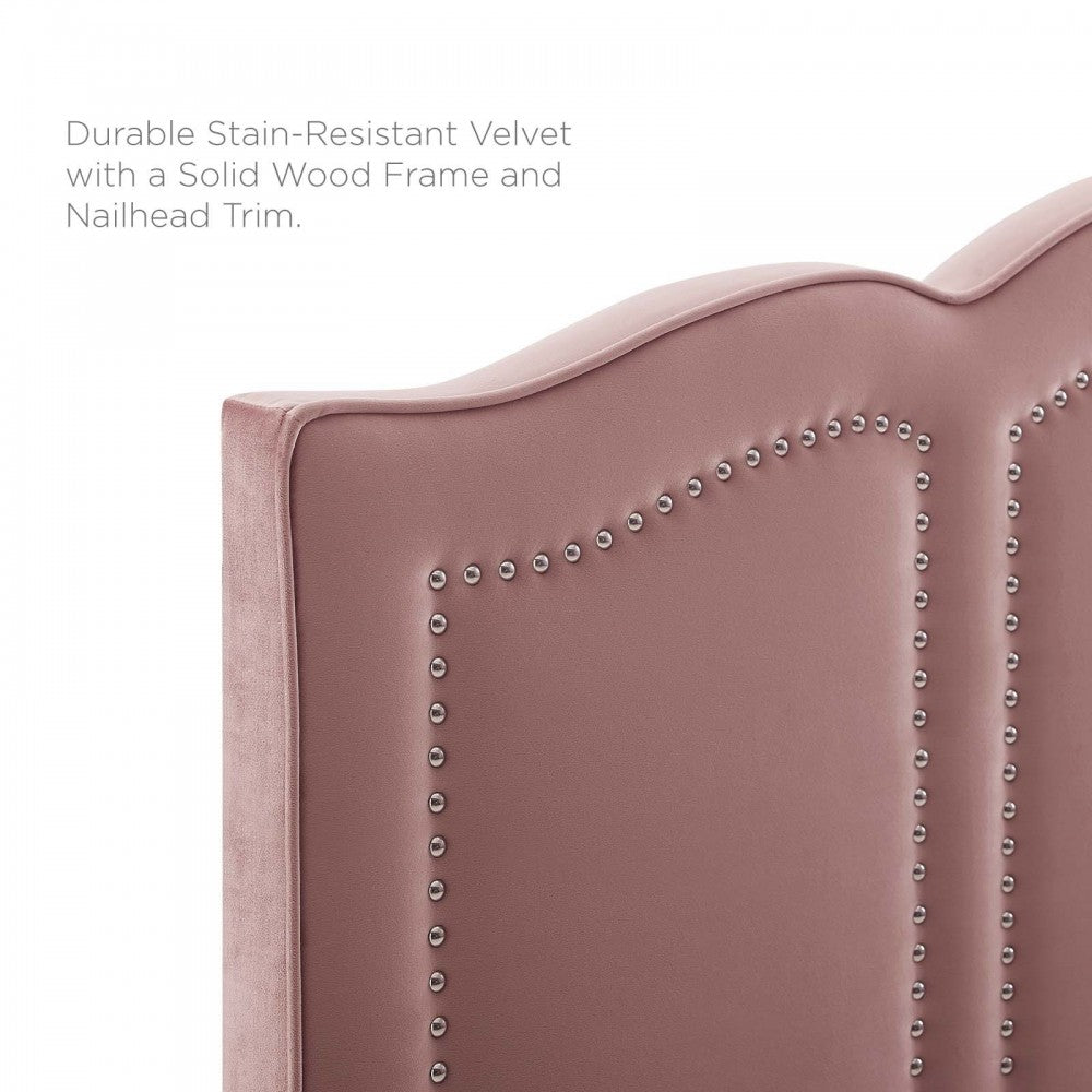 Cecilia Full/Queen Performance Velvet Headboard, Dusty Rose