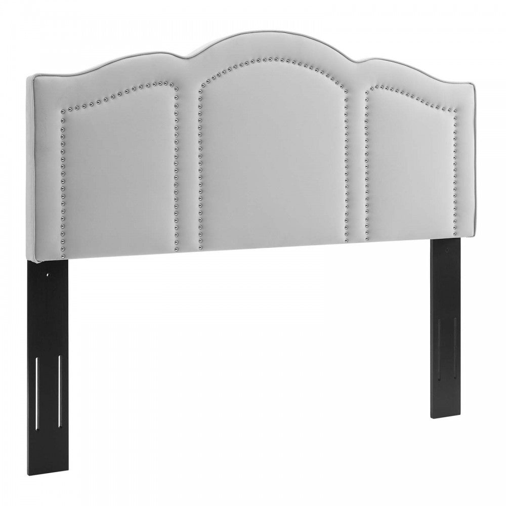 Cecilia Full/Queen Performance Velvet Headboard, Light Gray