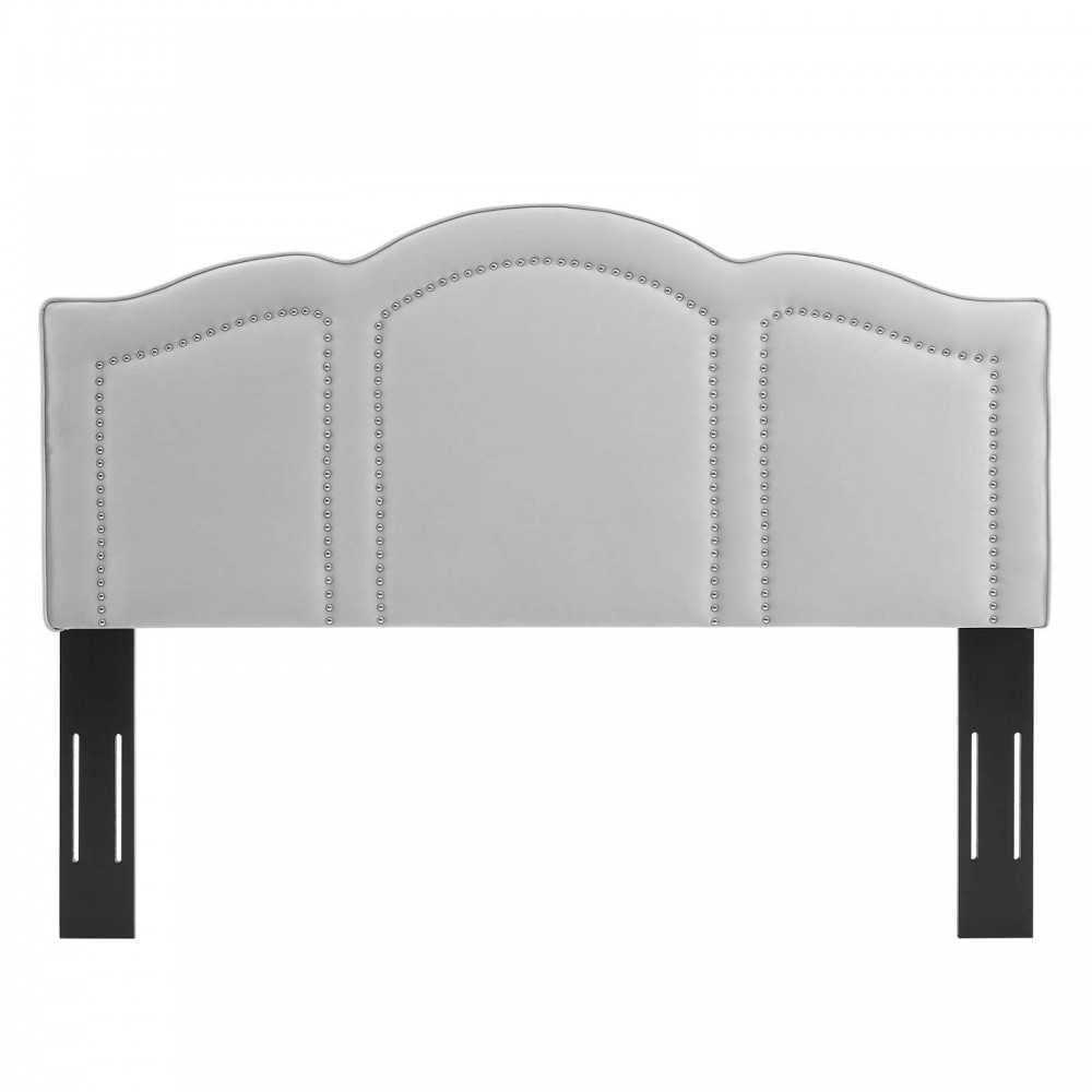 Cecilia Full/Queen Performance Velvet Headboard, Light Gray