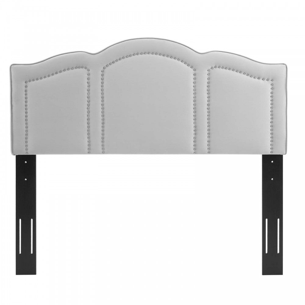 Cecilia Full/Queen Performance Velvet Headboard, Light Gray