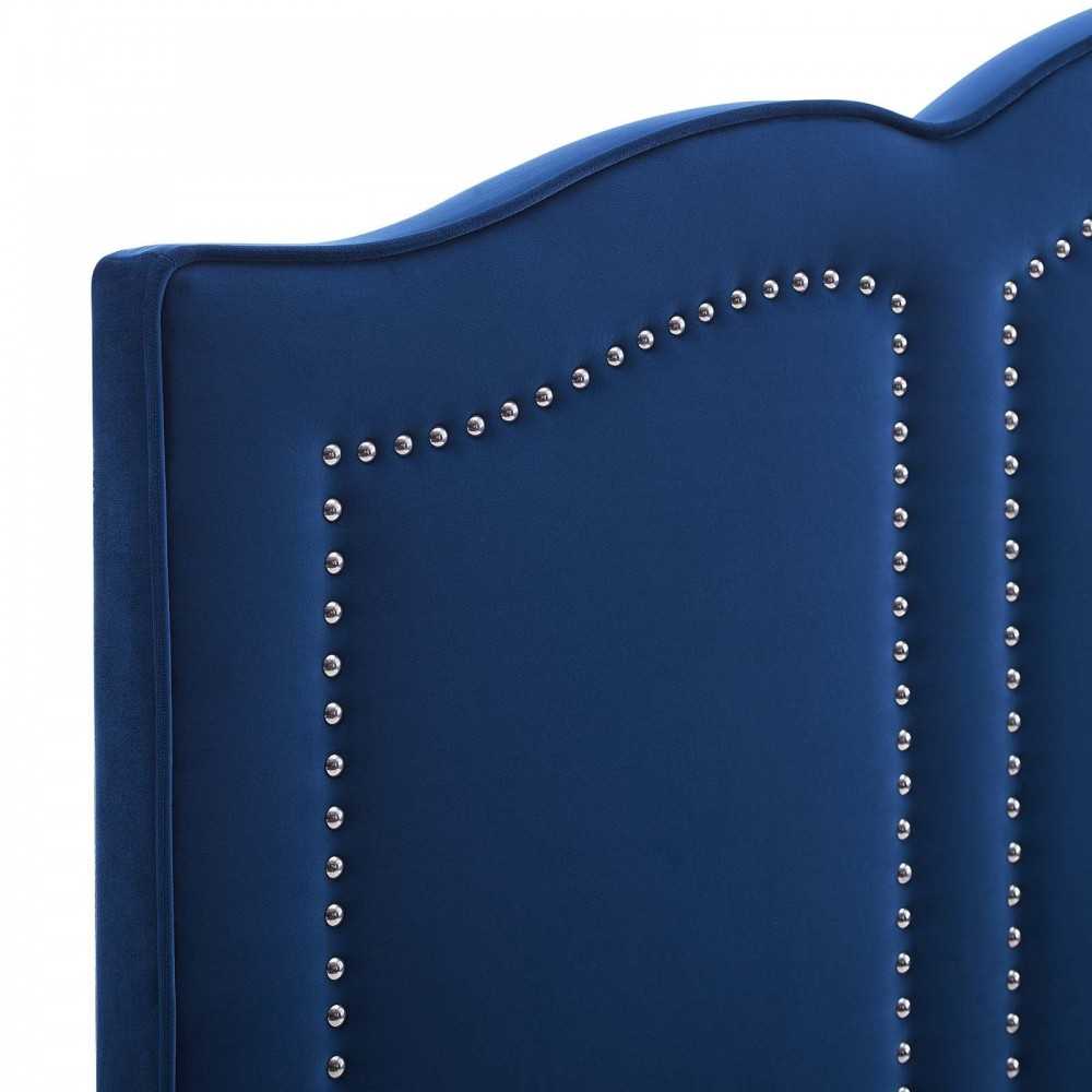 Cecilia Full/Queen Performance Velvet Headboard, Navy