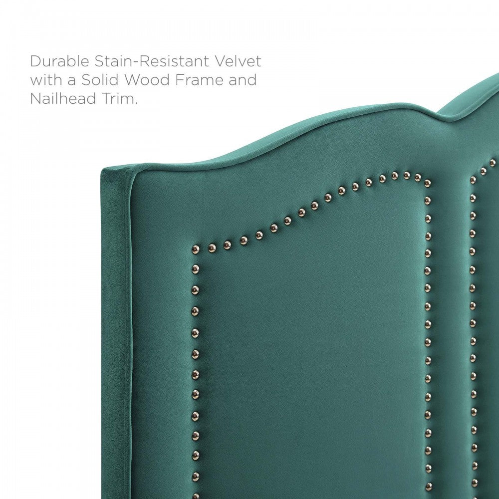 Cecilia Full/Queen Performance Velvet Headboard, Teal