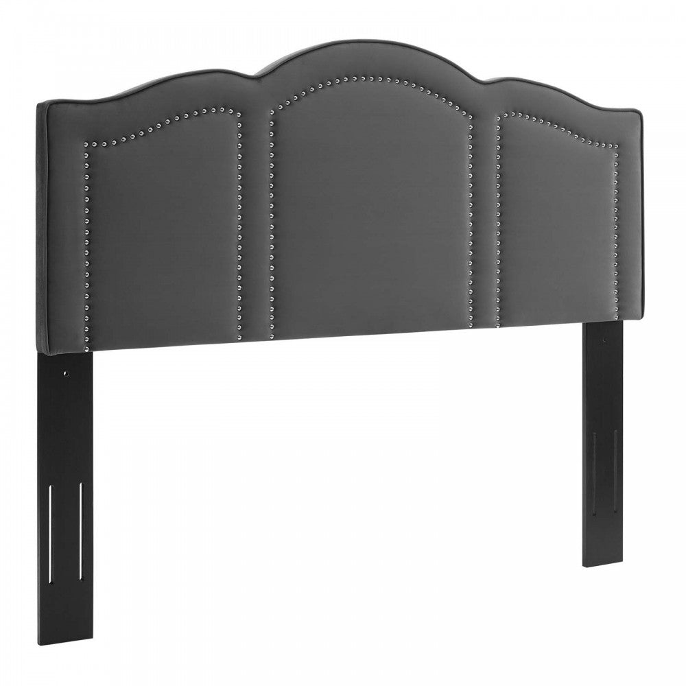 Cecilia Full/Queen Performance Velvet Headboard, Charcoal