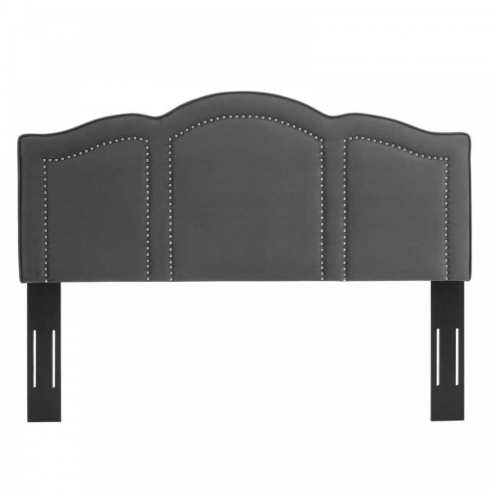 Cecilia Full/Queen Performance Velvet Headboard, Charcoal