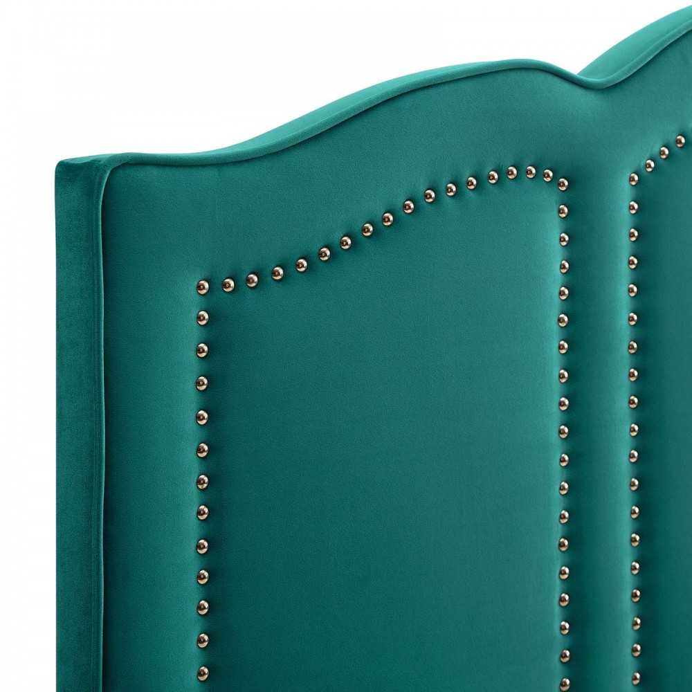Cecilia King/California King Performance Velvet Headboard, Teal