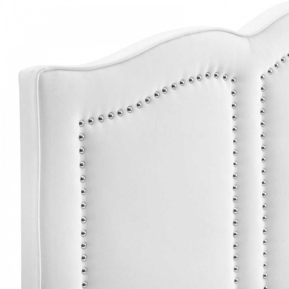 Cecilia Twin Performance Velvet Headboard, White