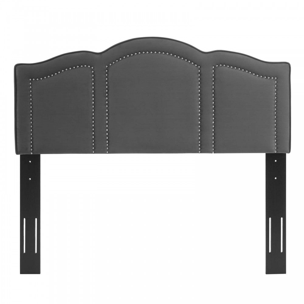 Cecilia Twin Performance Velvet Headboard, Charcoal