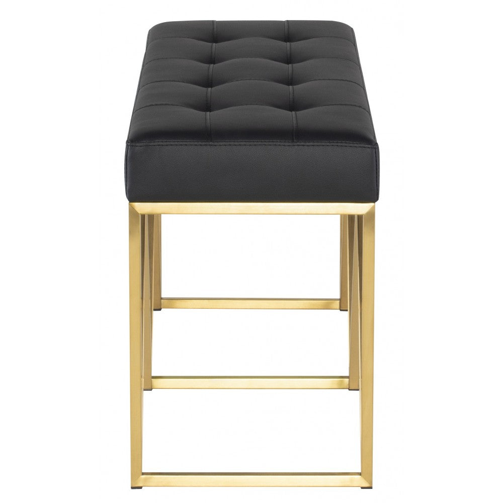 Celia Black Naugahyde Occasional Bench