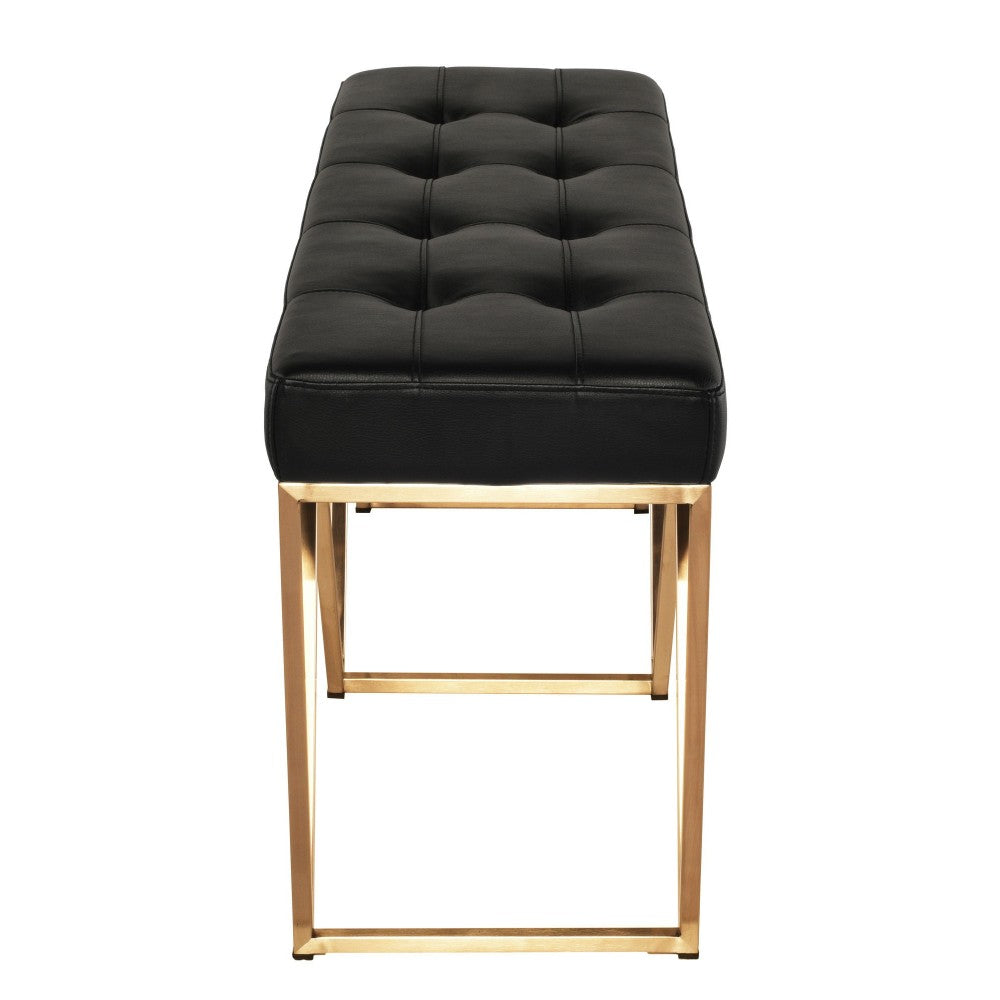 Celia Black Naugahyde Occasional Bench