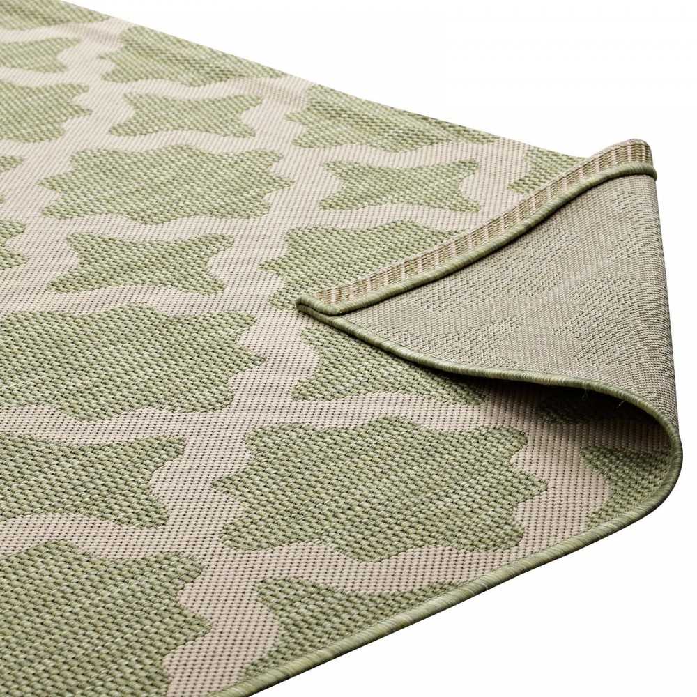 Cerelia Moroccan Trellis 8x10 Indoor and Outdoor Area Rug, Beige and Light Green