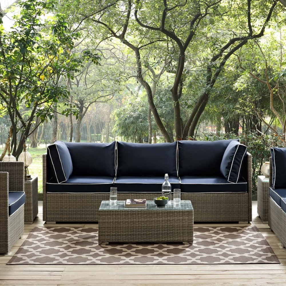 Cerelia Moroccan Trellis 8x10 Indoor and Outdoor Area Rug, Light and Dark Beige
