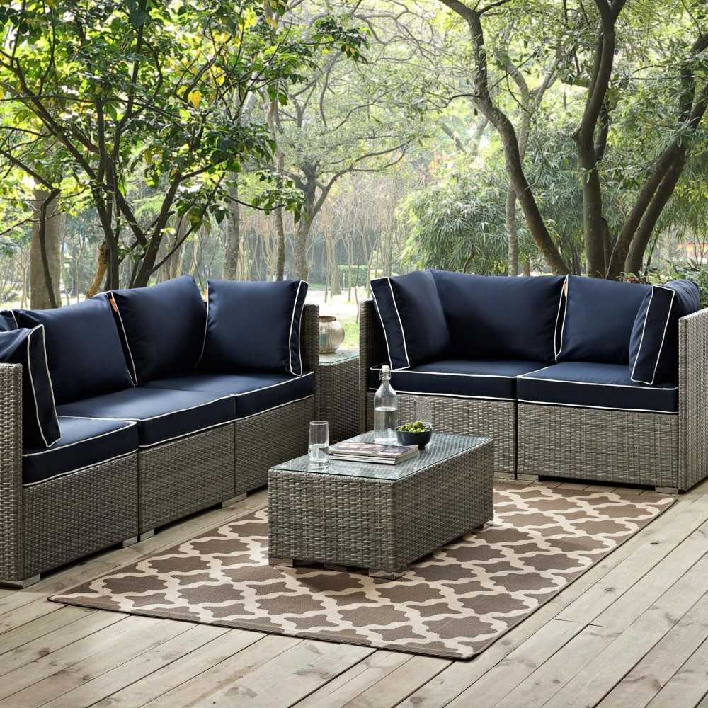Cerelia Moroccan Trellis 8x10 Indoor and Outdoor Area Rug, Light and Dark Beige