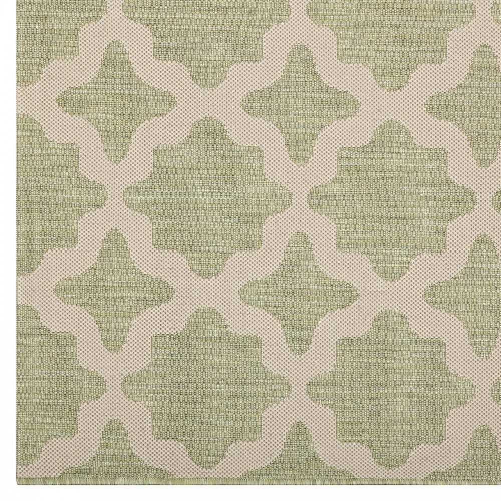 Cerelia Moroccan Trellis 9x12 Indoor and Outdoor Area Rug, Beige and Light Green
