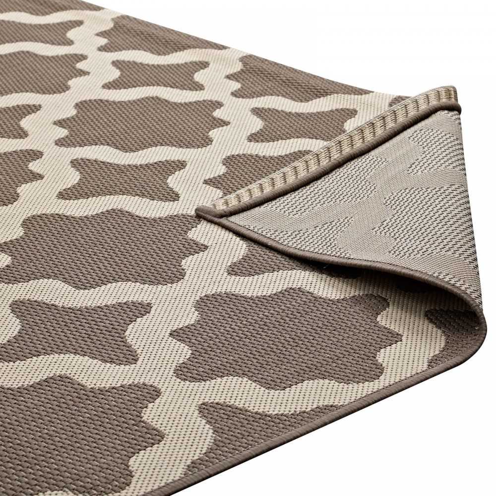 Cerelia Moroccan Trellis 9x12 Indoor and Outdoor Area Rug, Light and Dark Beige