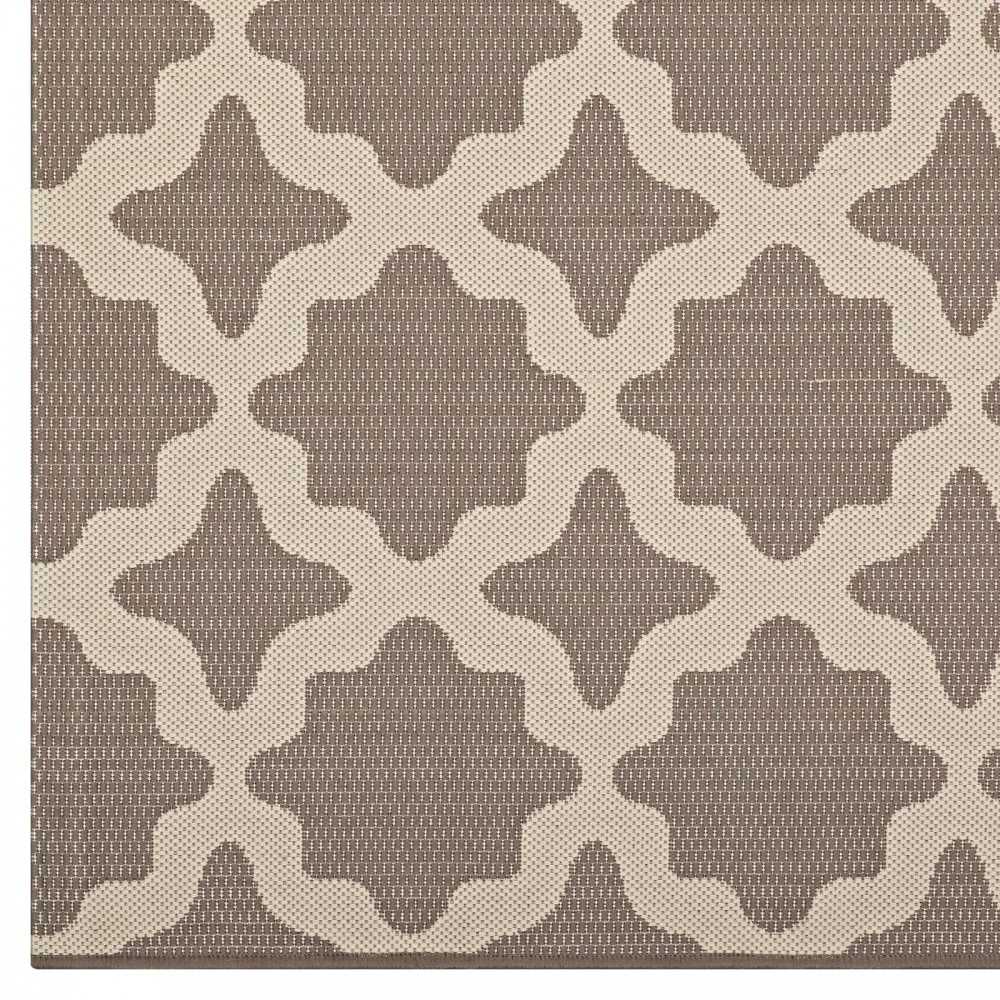 Cerelia Moroccan Trellis 9x12 Indoor and Outdoor Area Rug, Light and Dark Beige