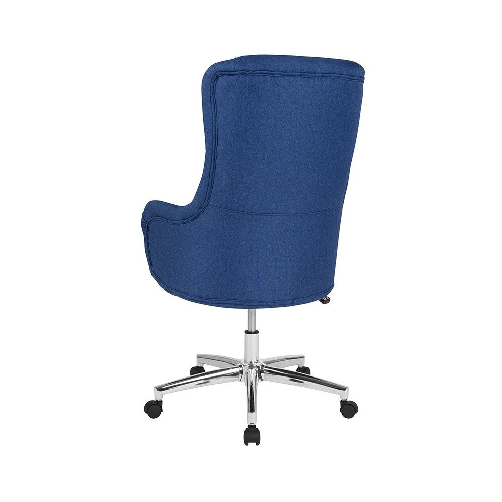 Chambord Home and Office Upholstered High Back Chair in Blue Fabric