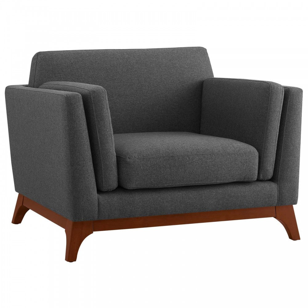 Chance Upholstered Fabric Armchair, Gray