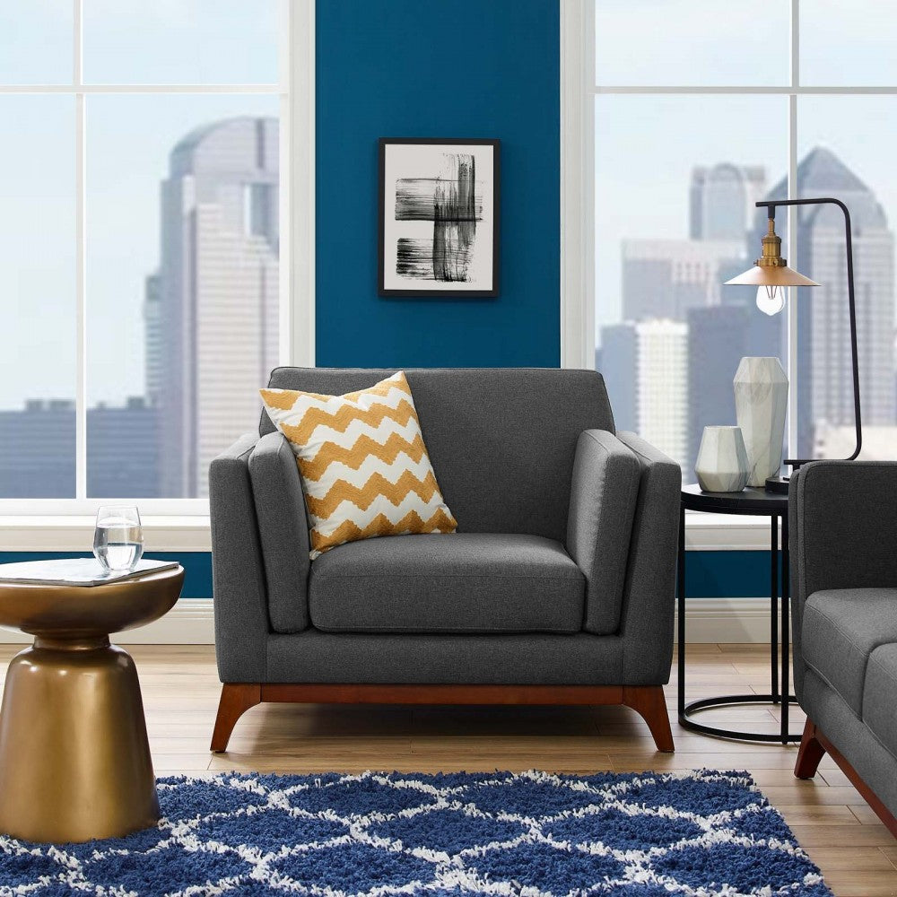 Chance Upholstered Fabric Armchair, Gray
