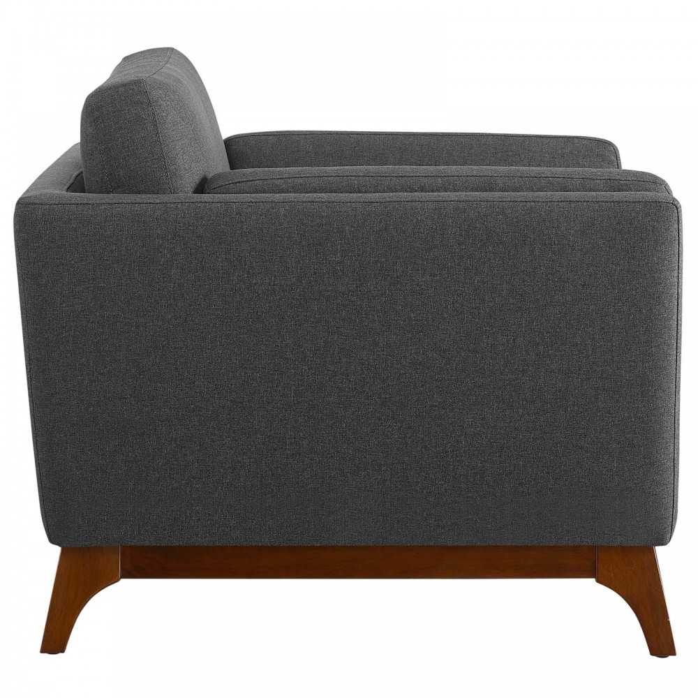 Chance Upholstered Fabric Armchair, Gray