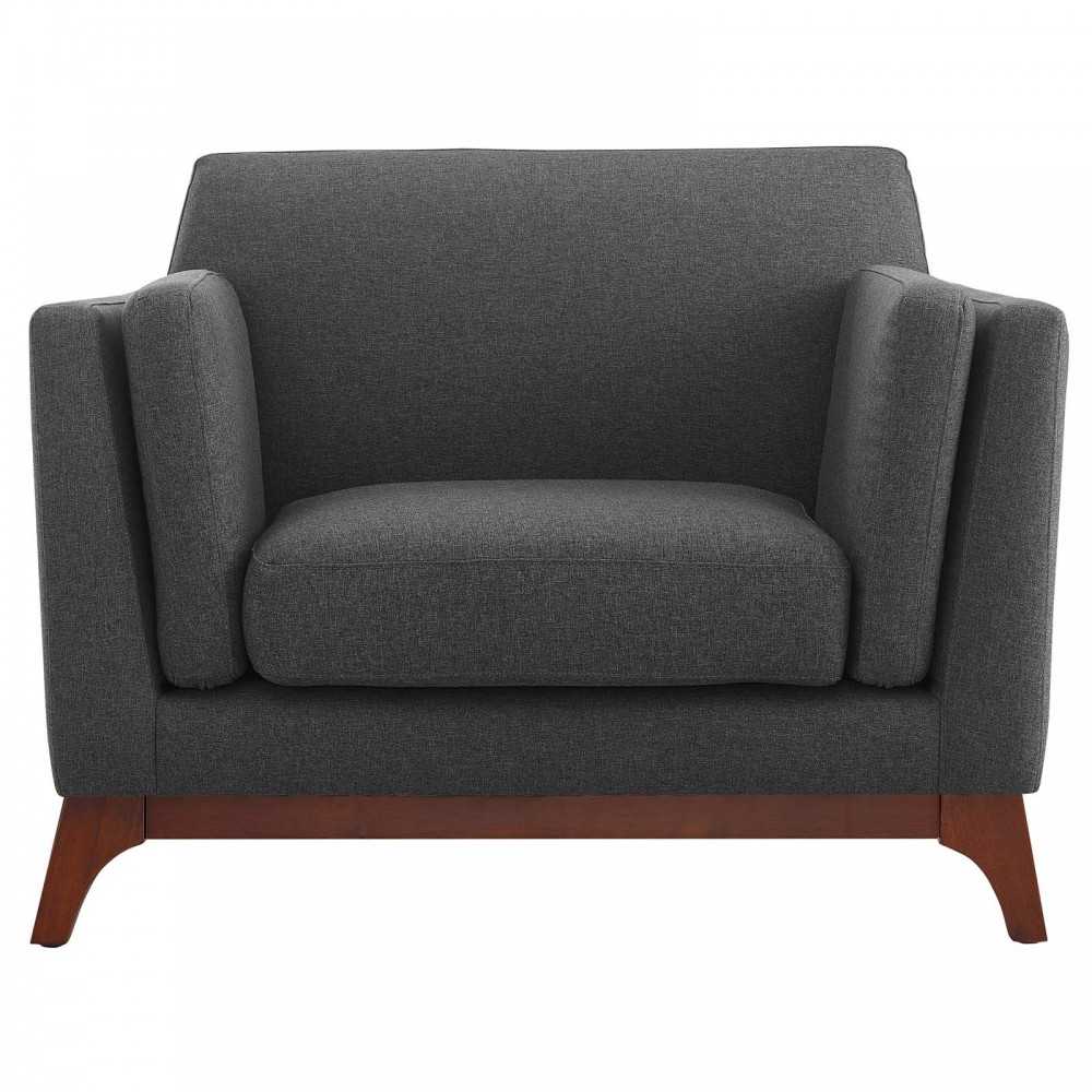Chance Upholstered Fabric Armchair, Gray