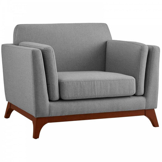 Chance Upholstered Fabric Armchair, Light Gray