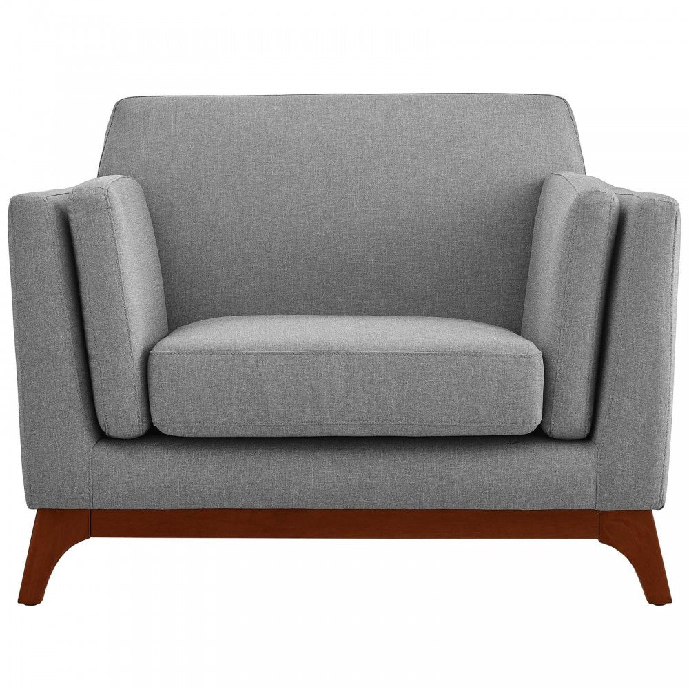 Chance Upholstered Fabric Armchair, Light Gray
