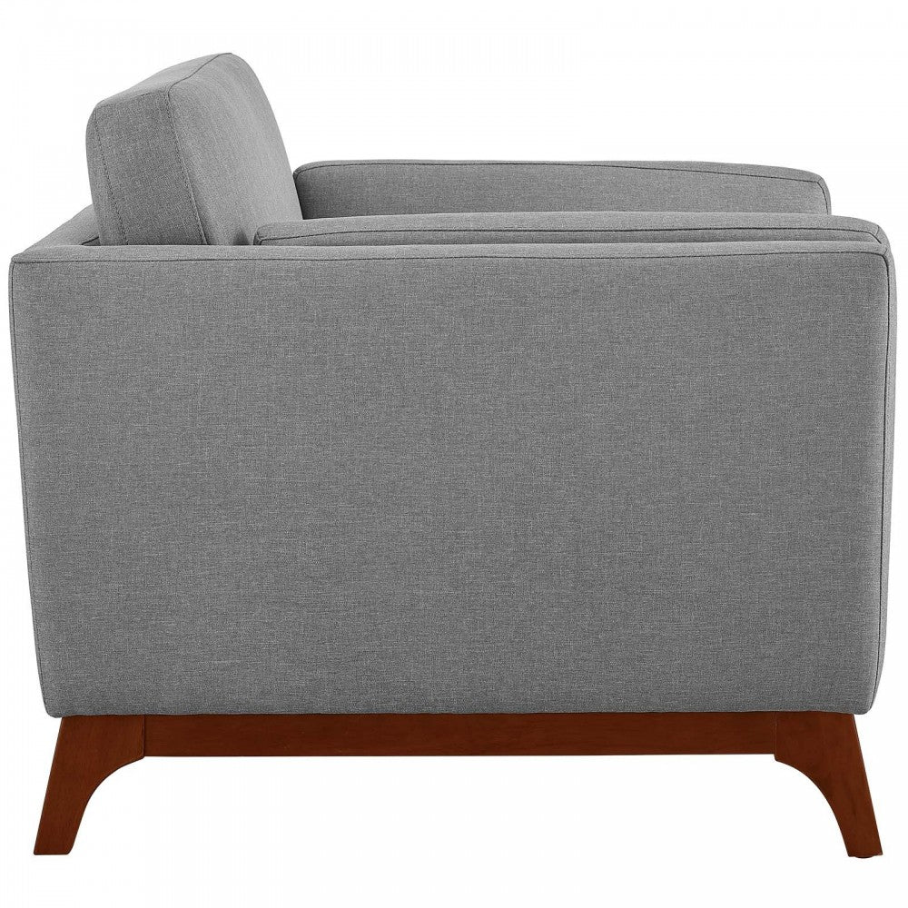 Chance Upholstered Fabric Armchair, Light Gray